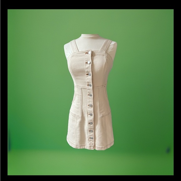 SO Button Front Denim Dress – English Cream, Size 1/25W (NWT) - Picture 1 of 3
